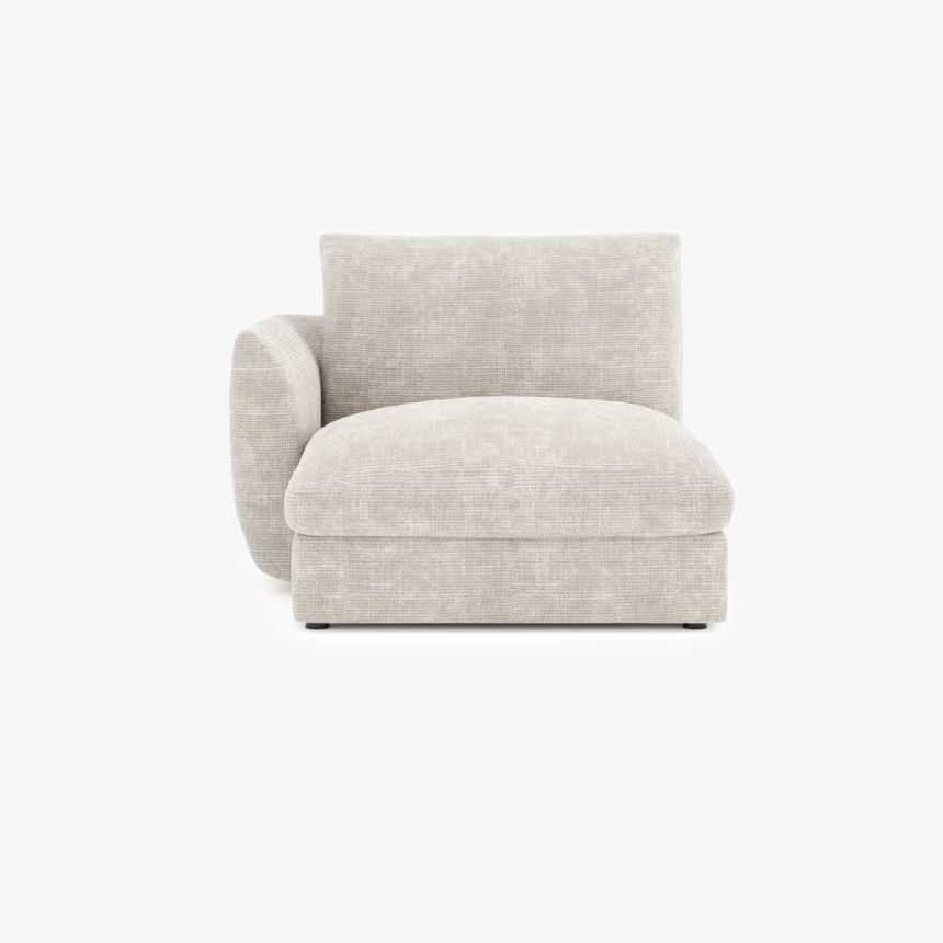 Sofa chaise longue module armrest left beige DICAPRIO