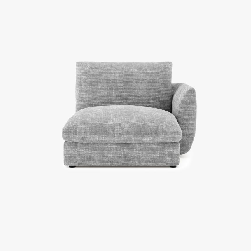 Sofa chaise longue module armrest right grey DICAPRIO