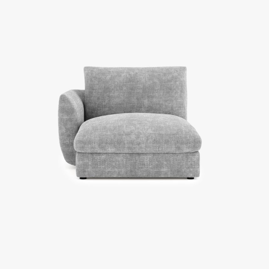 Sofa chaise longue module armrest left grey DICAPRIO