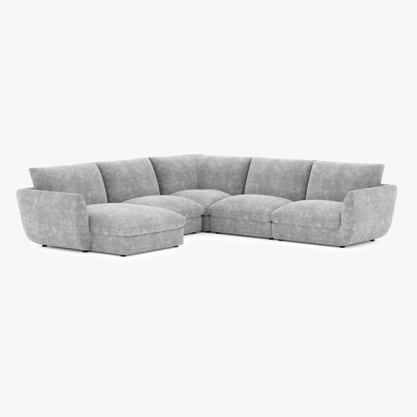 Modular sofa with left chaise longue grey (5 módulos) DICAPRIO