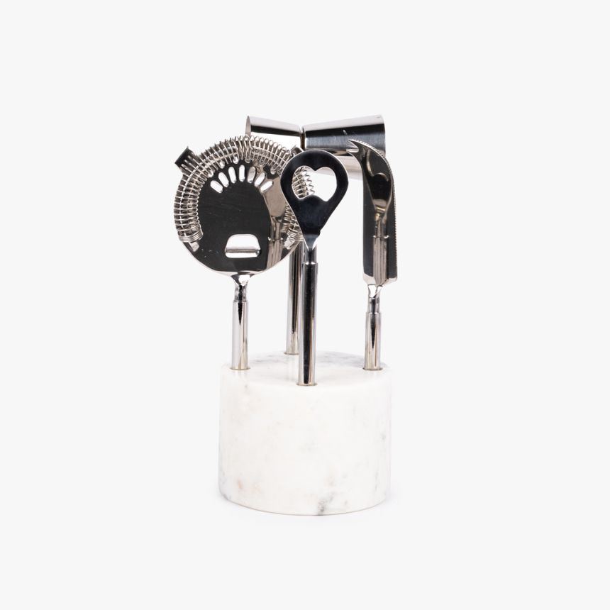 White round bar set MARBLE