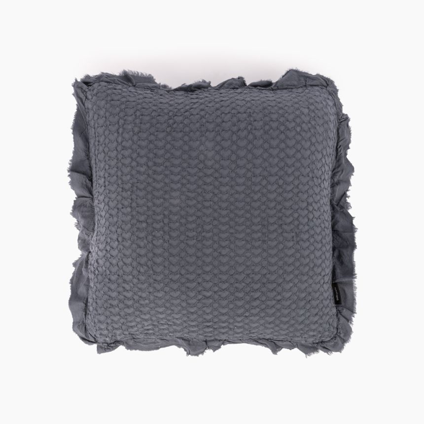 Cushion cover frills cotton blue 45x45cm ÓLBIA