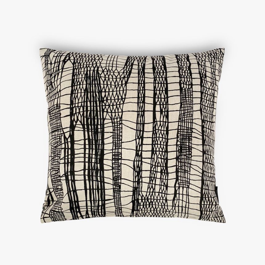 Cushion cover natural and black 45x45 cm TIRANA