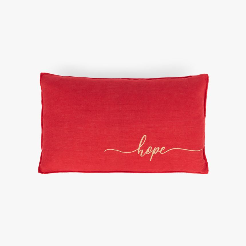 Cushion Cover Hope Red Linen 30x50 CRAFT