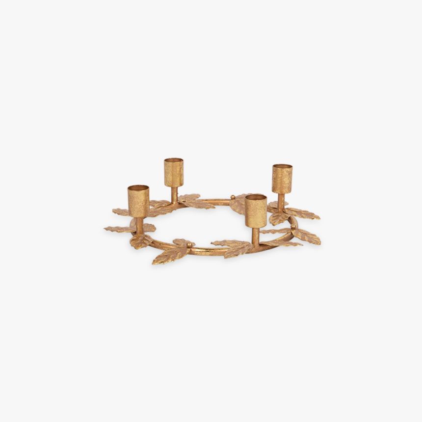 Candlestick Leaves Gold 24x24x6 BRIGHT