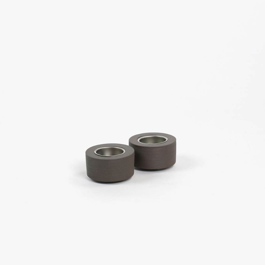 Candle holder brown (set 2) LANZAROTE