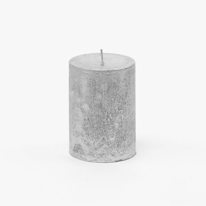 Candle silver 7x10cm METALLIC