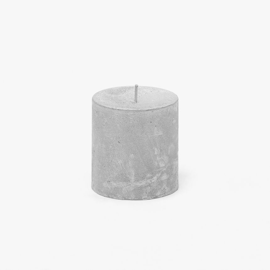 Candle silver 7x7,5cm METALLIC