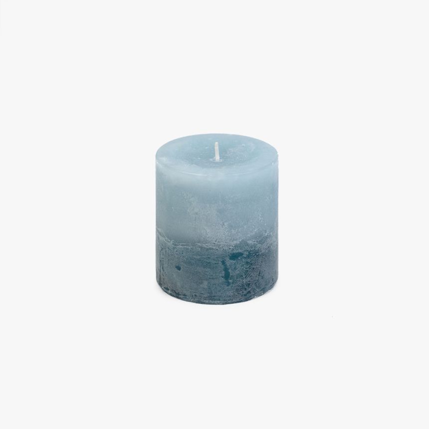 Candle blue 7x7.5 cm