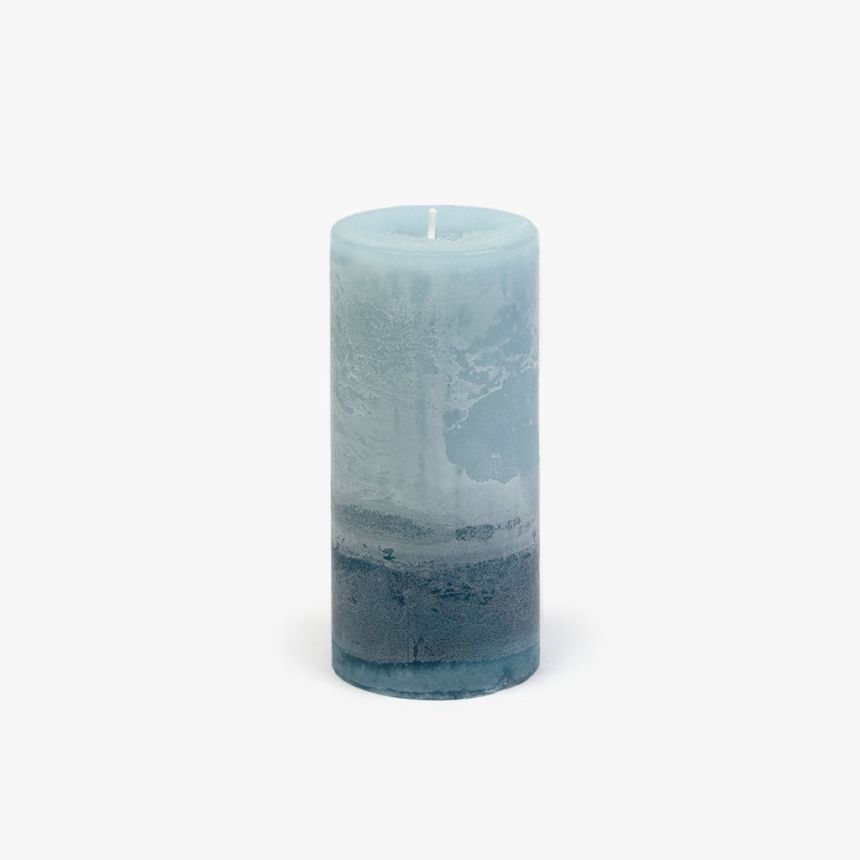 Candle blue 7x15 cm