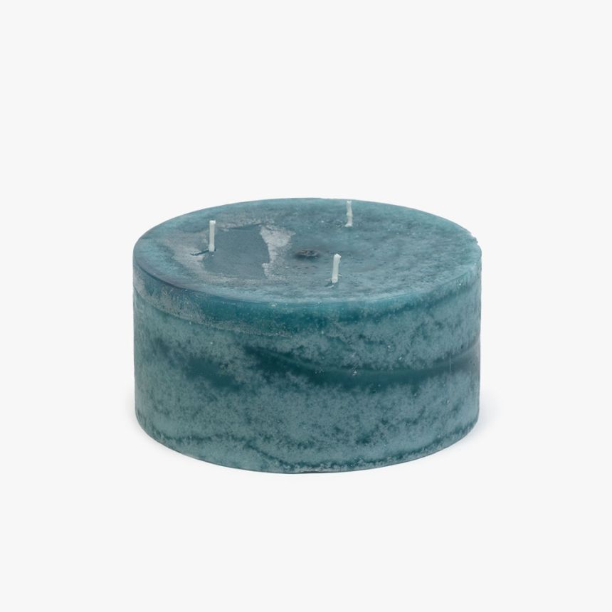 Candle 3 Wicks blue 15x7.5 cm