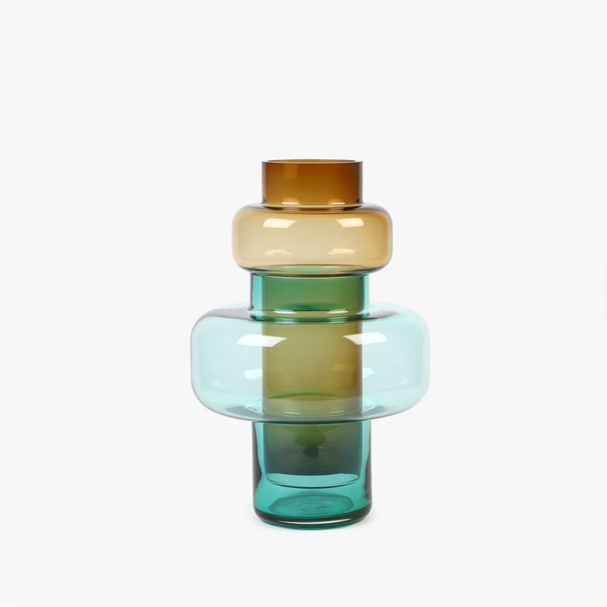 Vase Double Brown and Blue