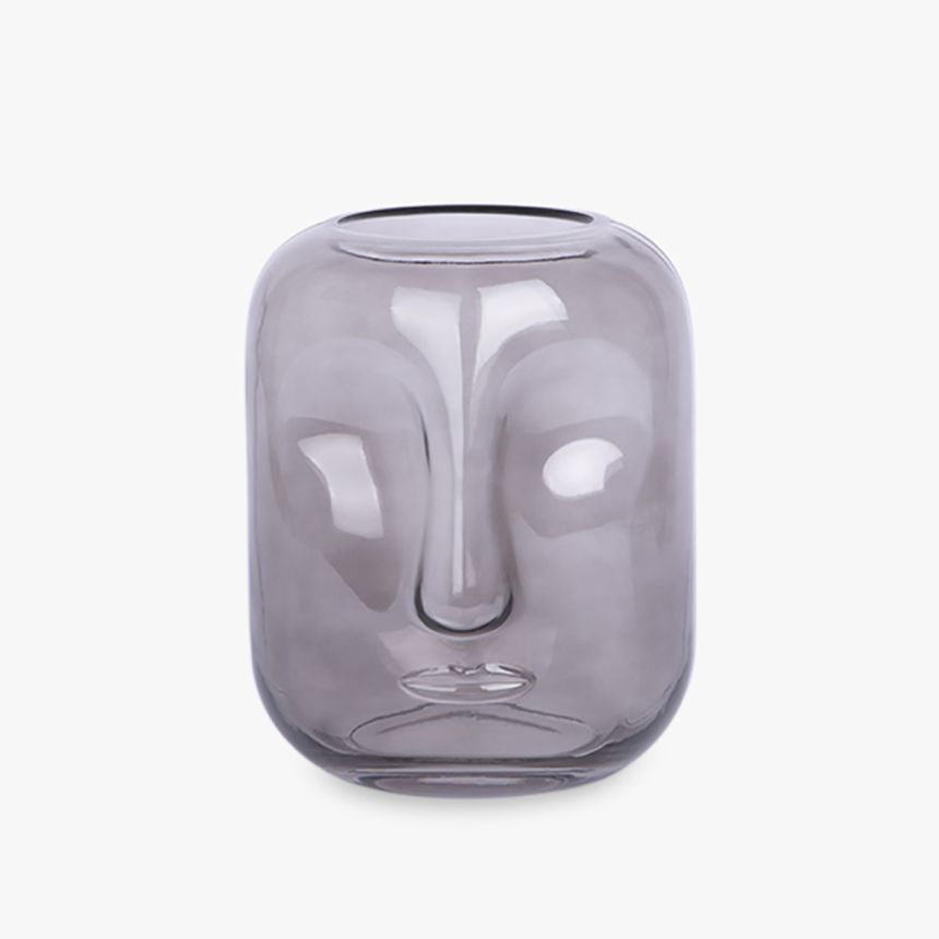 Vase face gray 16x20 cm SIMPLY