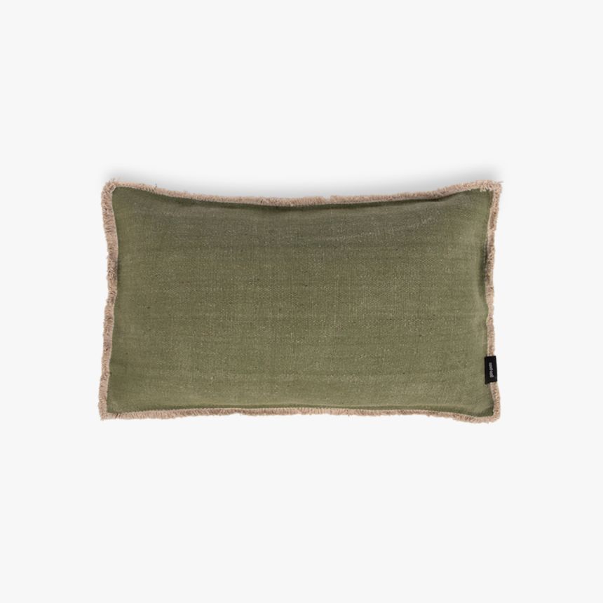 Pillowcase Cotton Fringe Green 30x50cm AKOLA