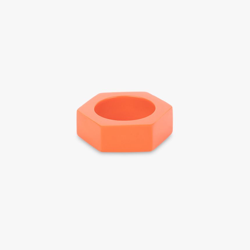 Coral Hexagon Napkin Ring GARDEN