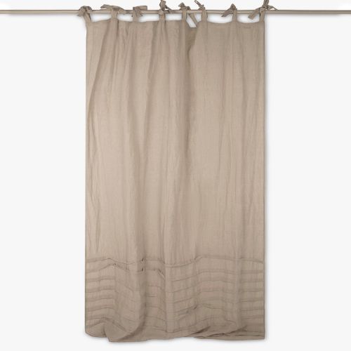 Natural Pleated Linen Curtain 140x270 Hône