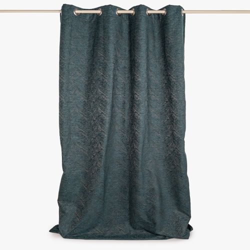 Dark green chenille curtain 140x270cm SIMONE