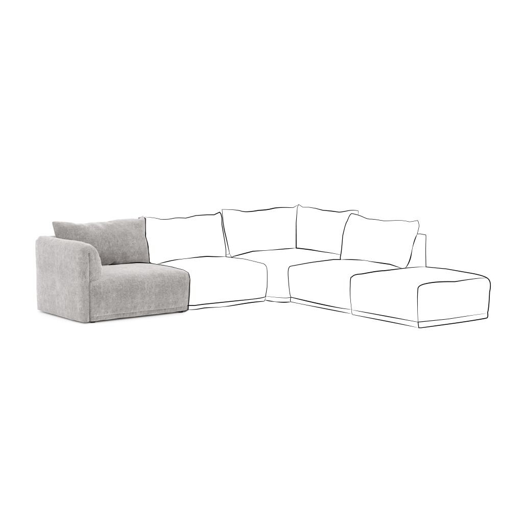 Sofa module armrest left grey COTILLARD