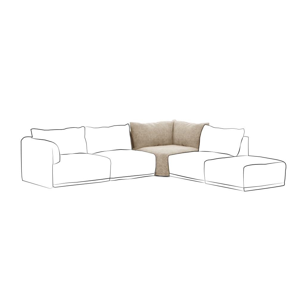 Sofa module corner beige COTILLARD