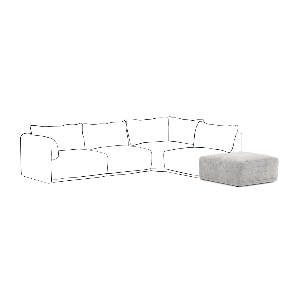 Sofa module pouf grey COTILLARD